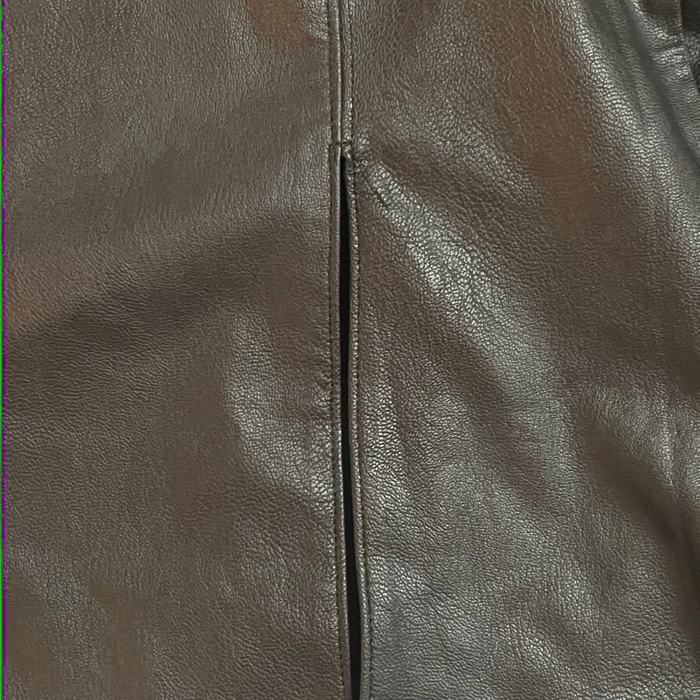 Naked Wardrobe Black Vegan Leather Mini Skirt w/ Slit Size M NWOT - Picture 2 of 6